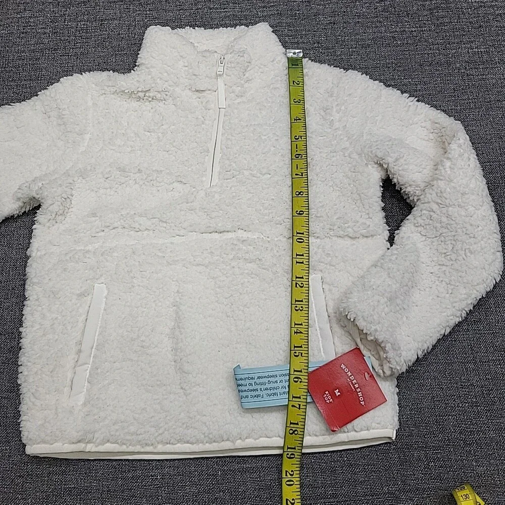 Wondershop Boys Girls Pajama Pullover Sherpa Sweatshirt Sweater Medium 8 White